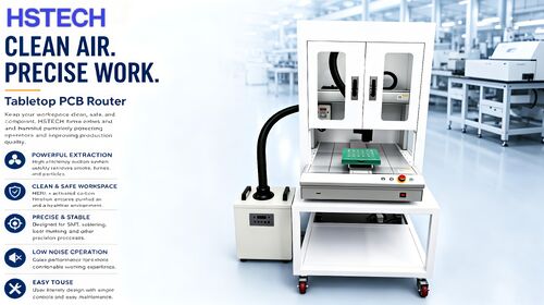 最新の企業ブログについて 統合ヒューム抽出機能を備えた新しい卓上 PCB ルーター – SMT ワークフローの精度、安全性、効率性を実現