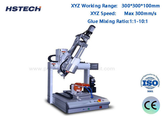 良い価格 4 軸 AB 接着剤の配送機 ±0.02mm 繰り返し精度 300*300*100mm 作業範囲と1:1-10:1接着剤の混合比 オンライン
